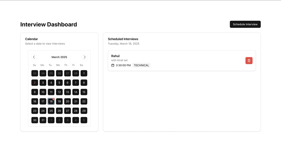 Interview Scheduler WebApp